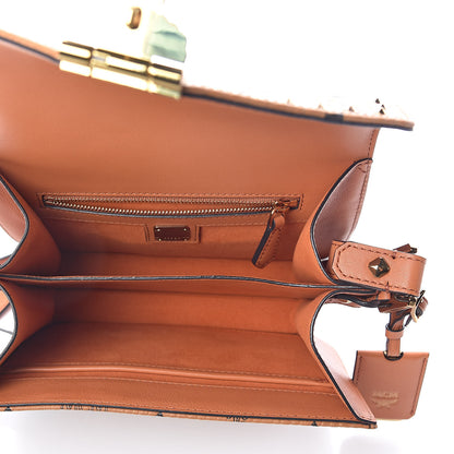 MCM Visetos Studded Small Patricia Crossbody Bag Cognac 5 of 8
