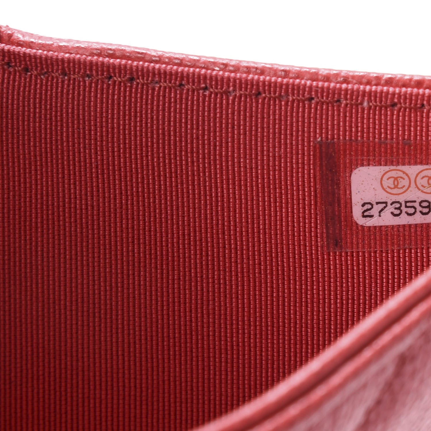 Chanel Grained Calfskin Quilted CC Box Flap Wallet Red 9 of 10