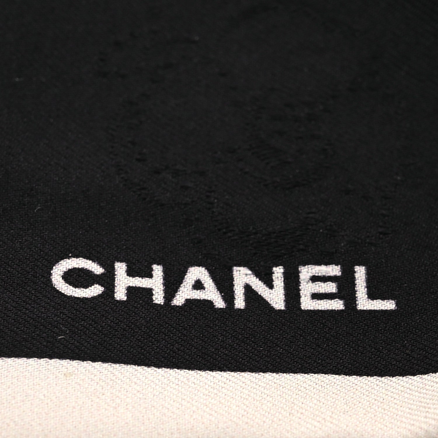 Chanel Silk Hair Tie Black Ivory 3 of 5