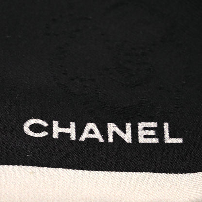 Chanel Silk Hair Tie Black Ivory 3 of 5