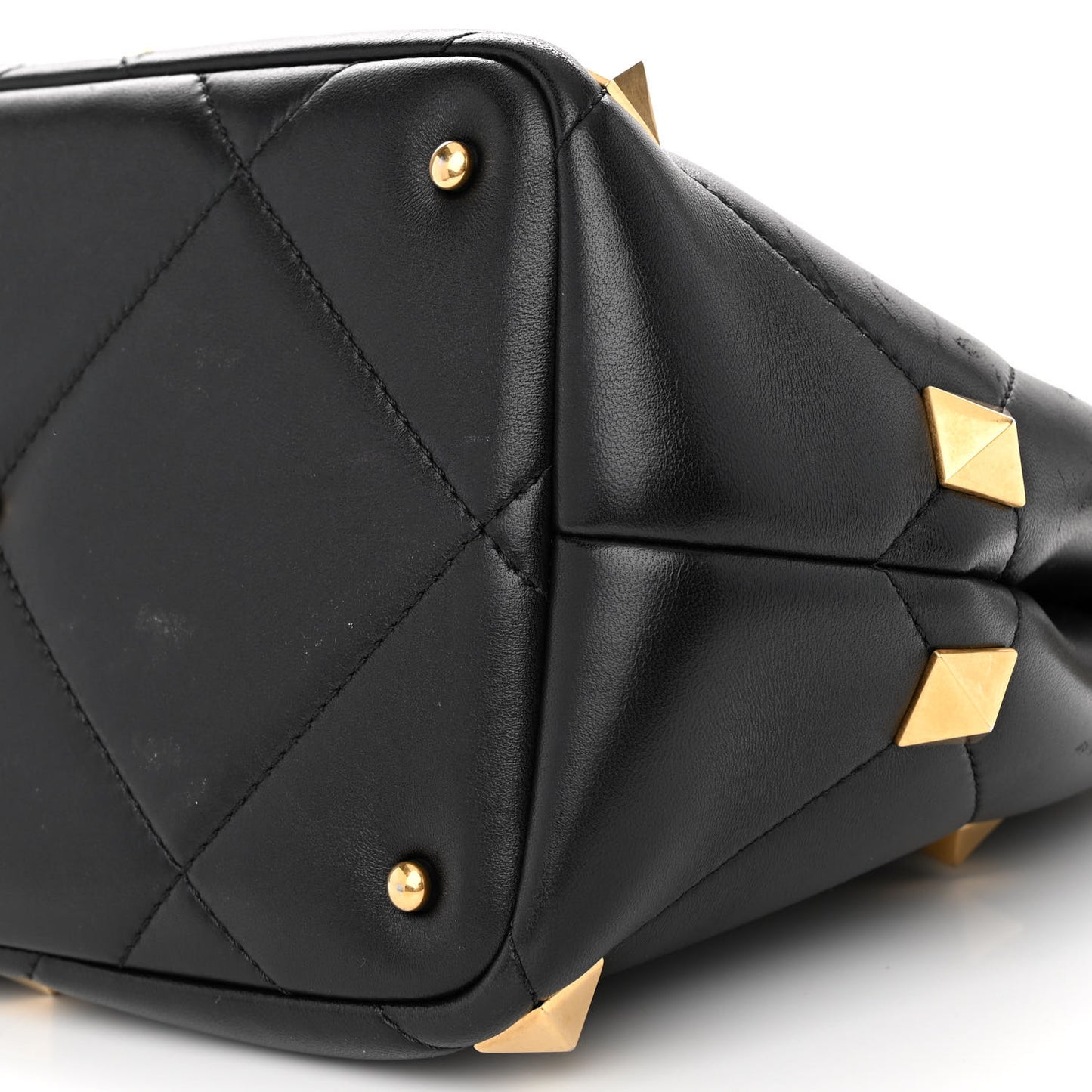Nappa Roman Stud The Handle Bag Black