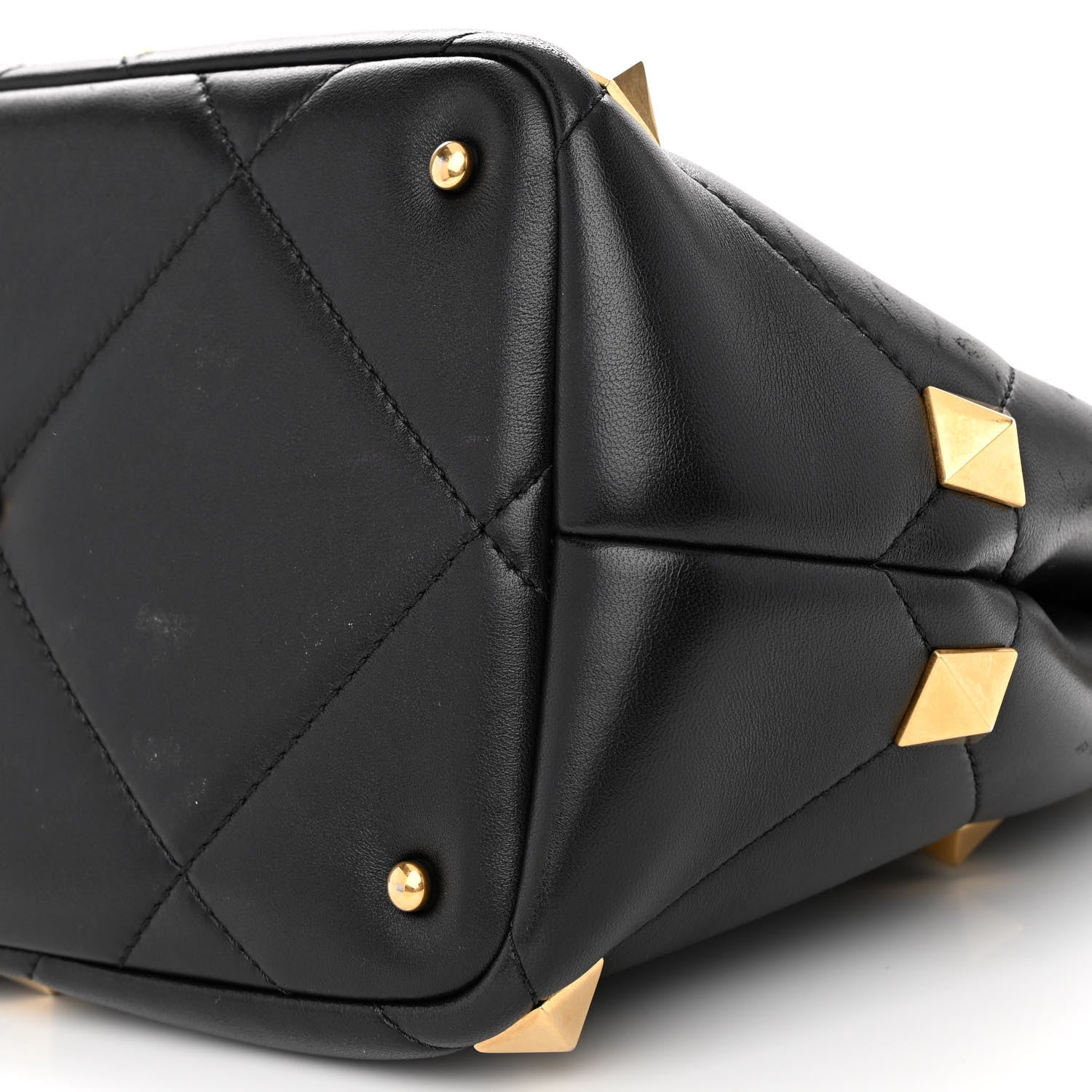 Valentino Garavani Nappa Roman Stud The Handle Bag Black 10 of 12