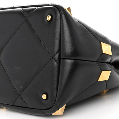 Valentino Garavani Nappa Roman Stud The Handle Bag Black 10 of 12