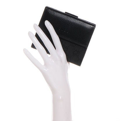 Gucci Denim Monogram French Flap Wallet Black 2 of 7