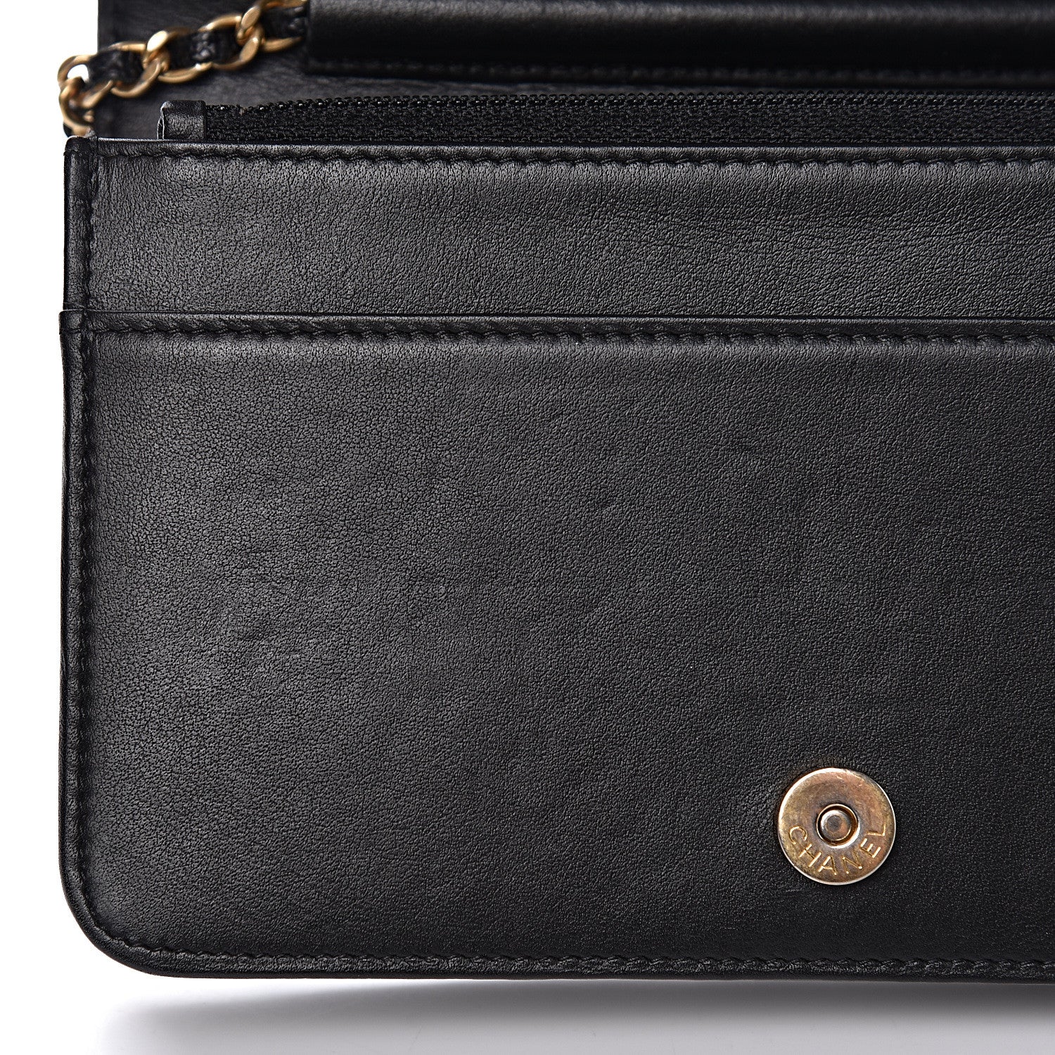 Chanel Caviar Chevron Quilted Boy Wallet On Chain WOC Black 10 of 15