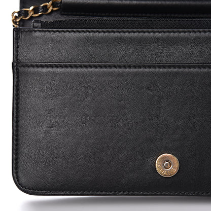 Chanel Caviar Chevron Quilted Boy Wallet On Chain WOC Black 10 of 15