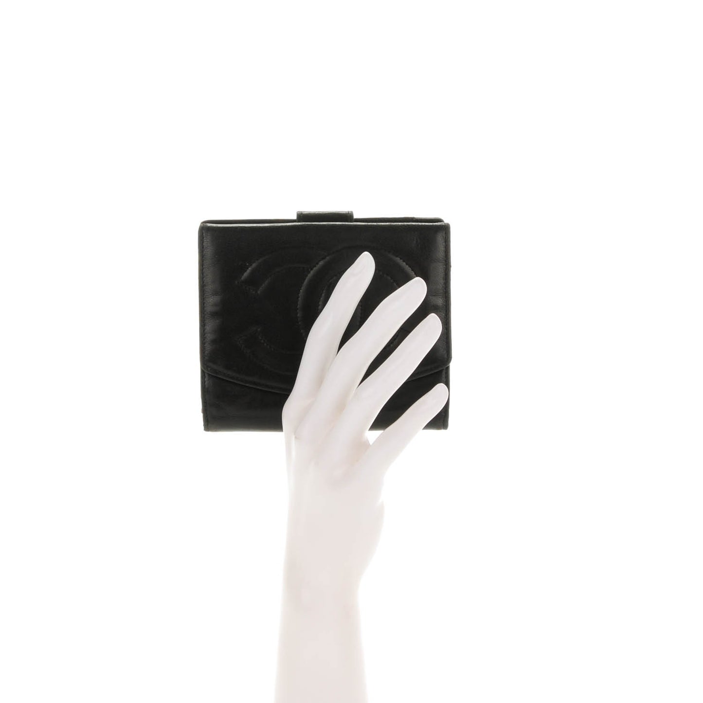 Lambskin Timeless CC Compact French Wallet Black
