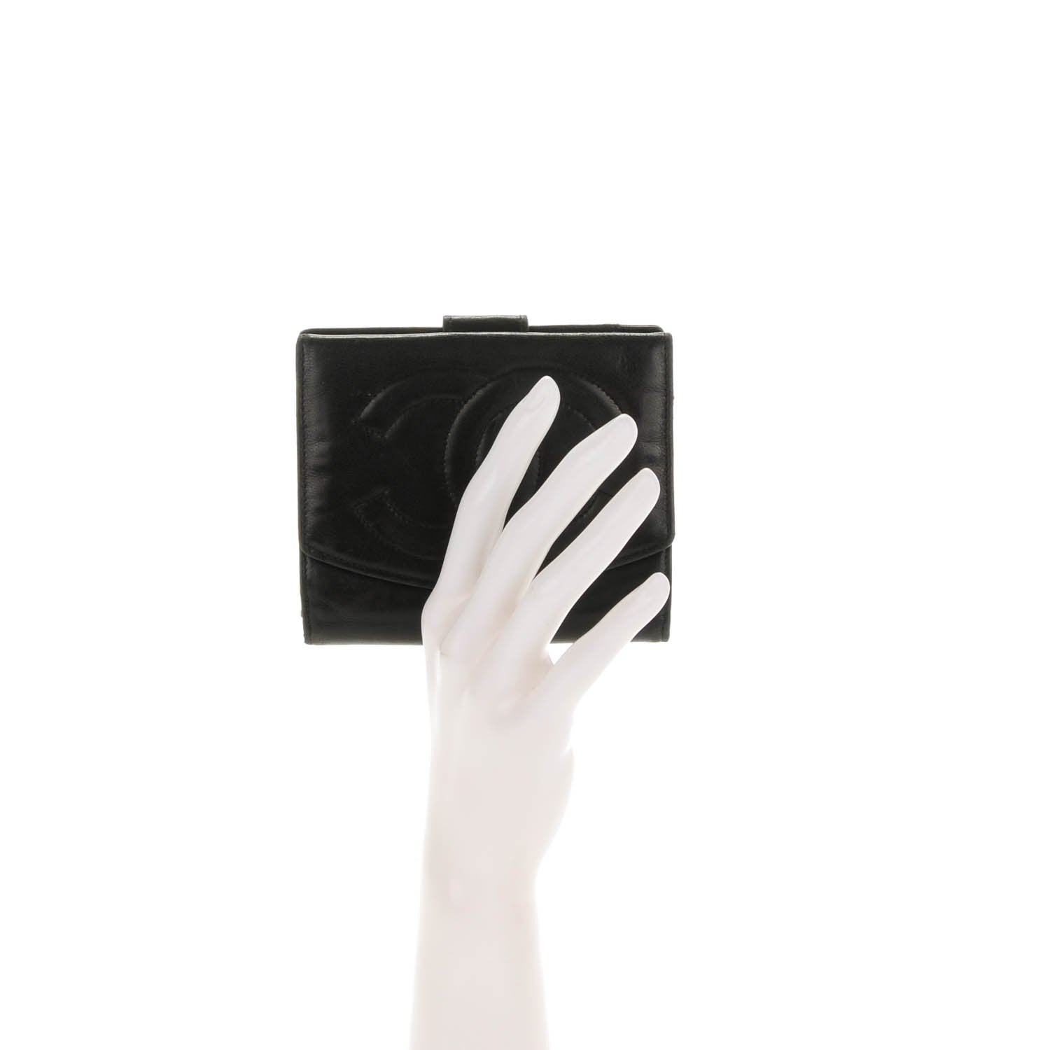 Chanel Lambskin Timeless CC Compact French Wallet Black 2 of 8
