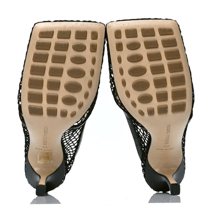 Bottega Veneta Mesh Calfskin Chain Stretch Pumps 41 Black 4 of 5