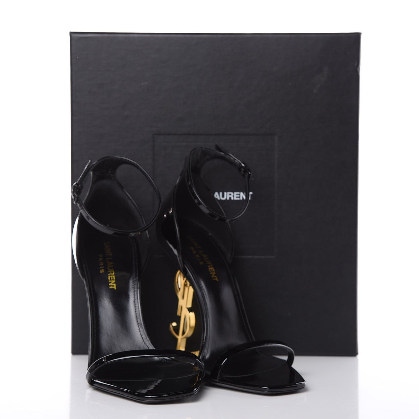 Patent Calfskin Opyum Sandals 38.5 Black