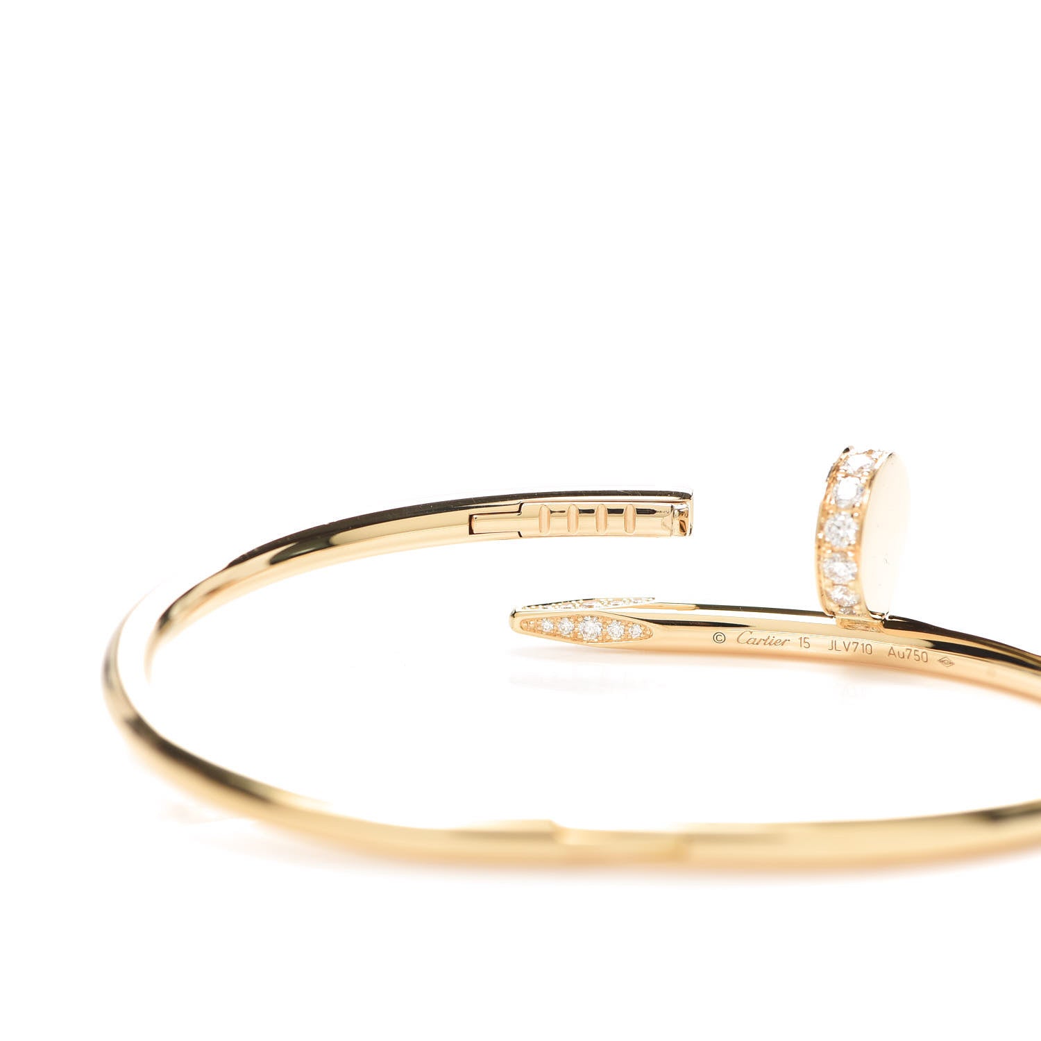 Cartier 18K Yellow Gold Diamond Juste Un Clou Bracelet 15 5 of 7