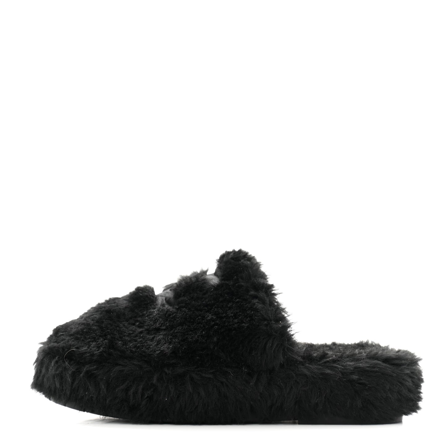 Shearling Lambskin CC Flat Mules 40 Black