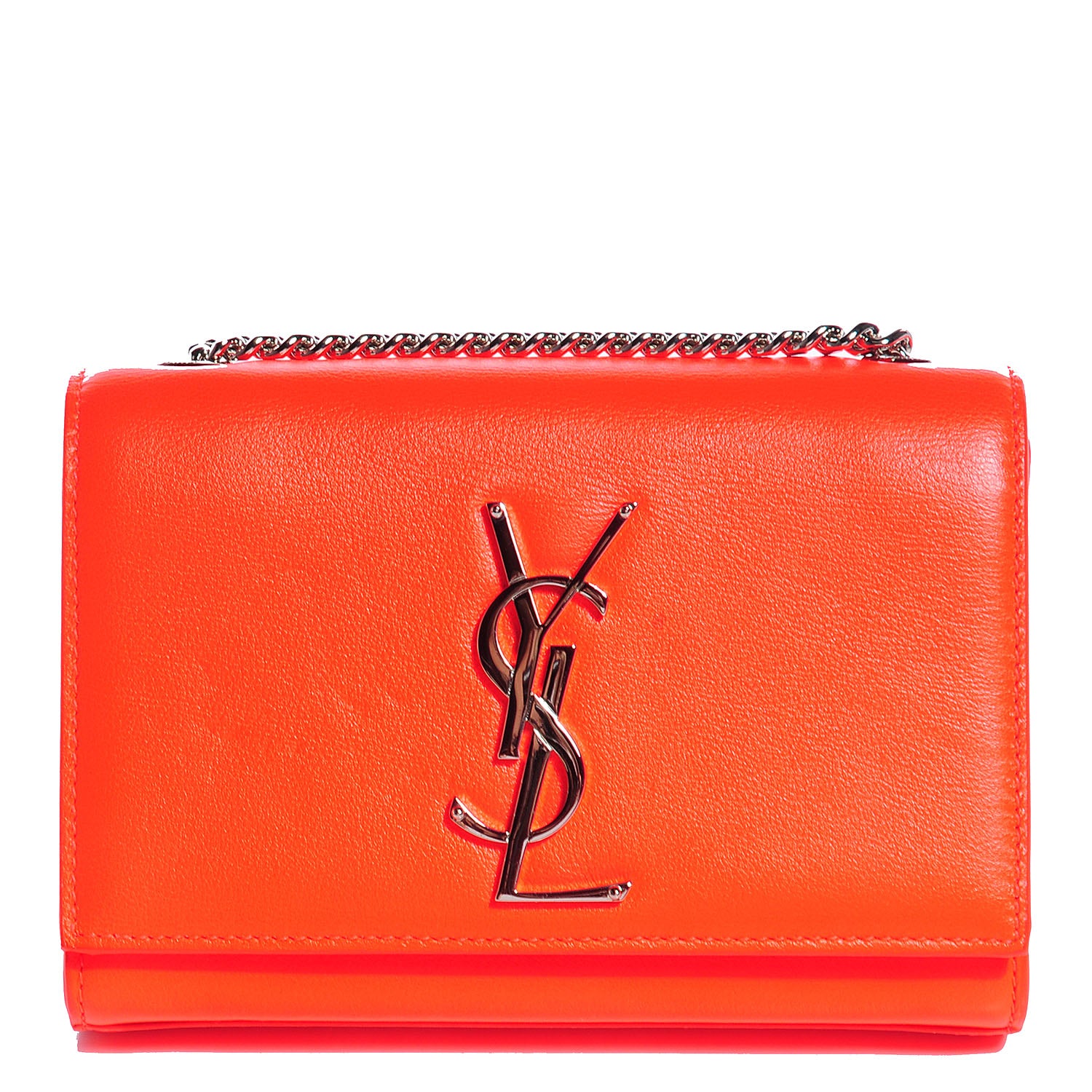 Saint Laurent Calfskin Monogram Small Kate Satchel Neon Orange 1 of 8