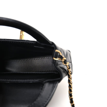 Chanel Shiny Aged Calfskin Quilted Mini Nano Kelly Shopper Black 5 of 10