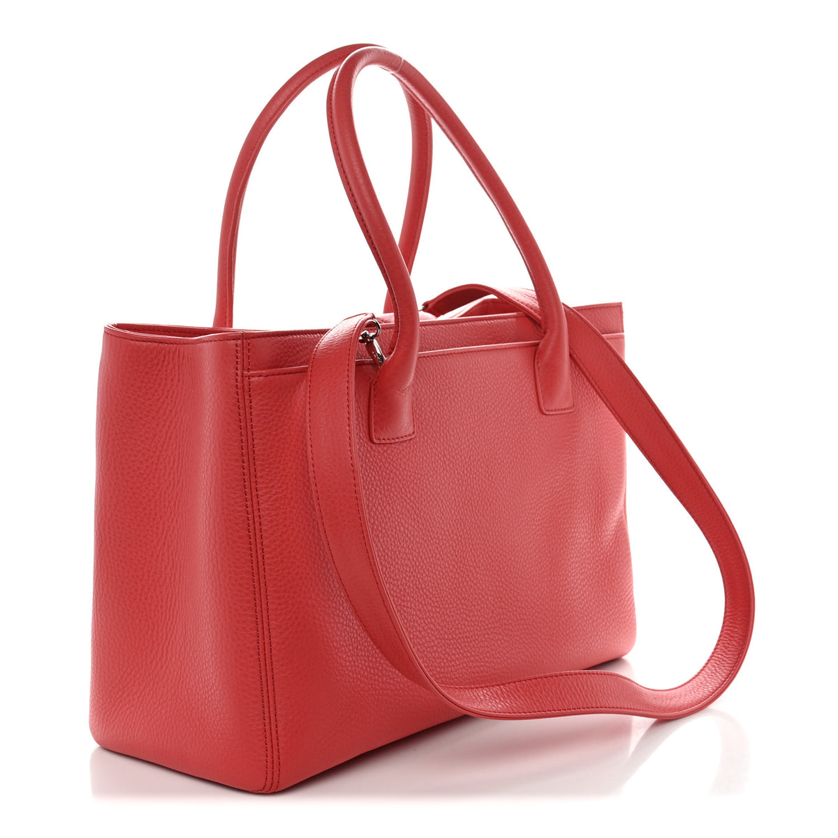 Chanel Calfskin Cerf Executive Shopper Tote Red 3 of 9