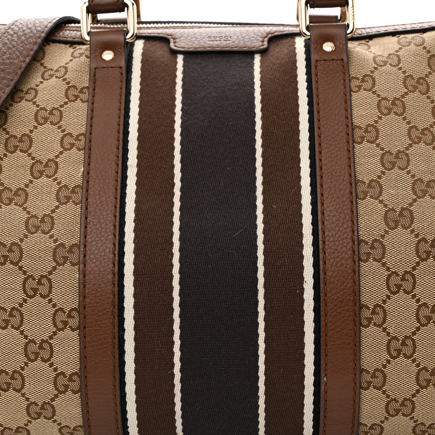 Gucci Monogram Web Medium Boston Dark Brown 9 of 19