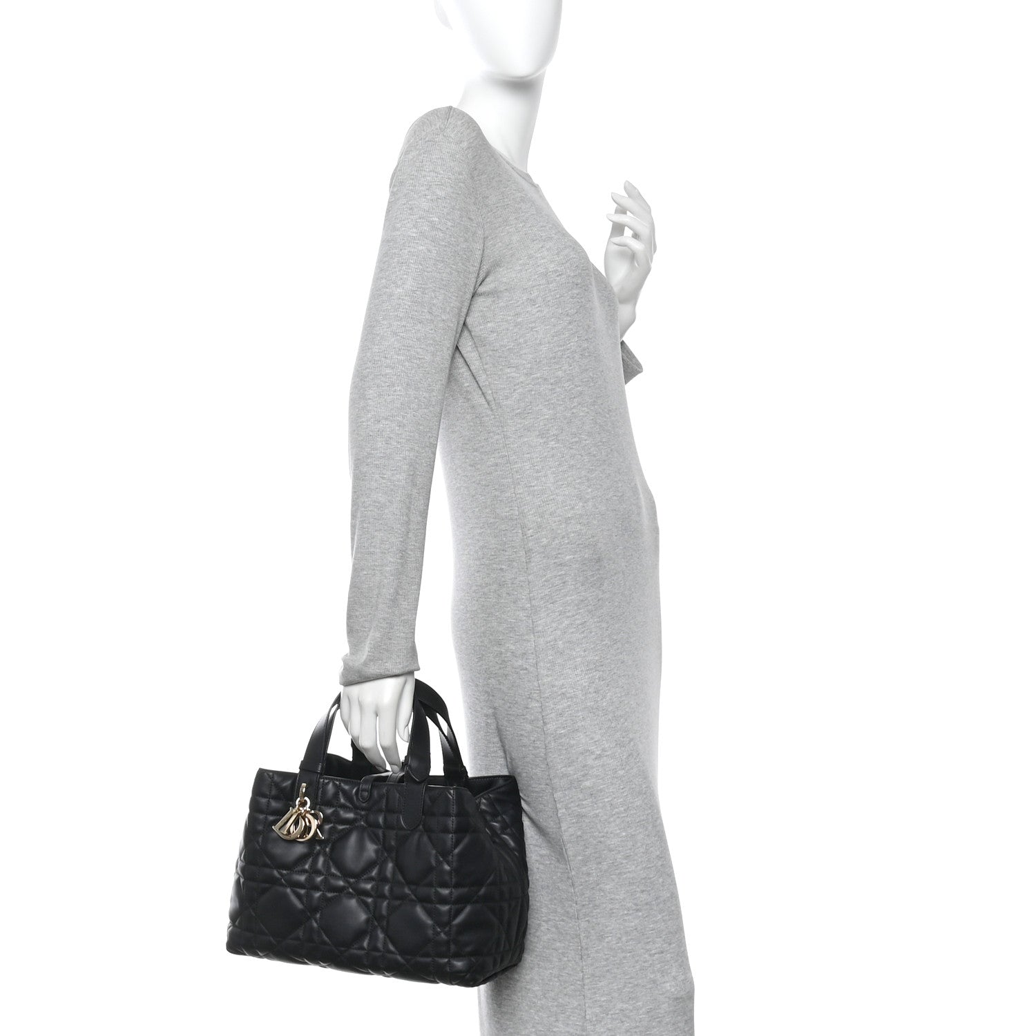 Christian Dior Calfskin Macrocannage Medium Toujours Black 2 of 11