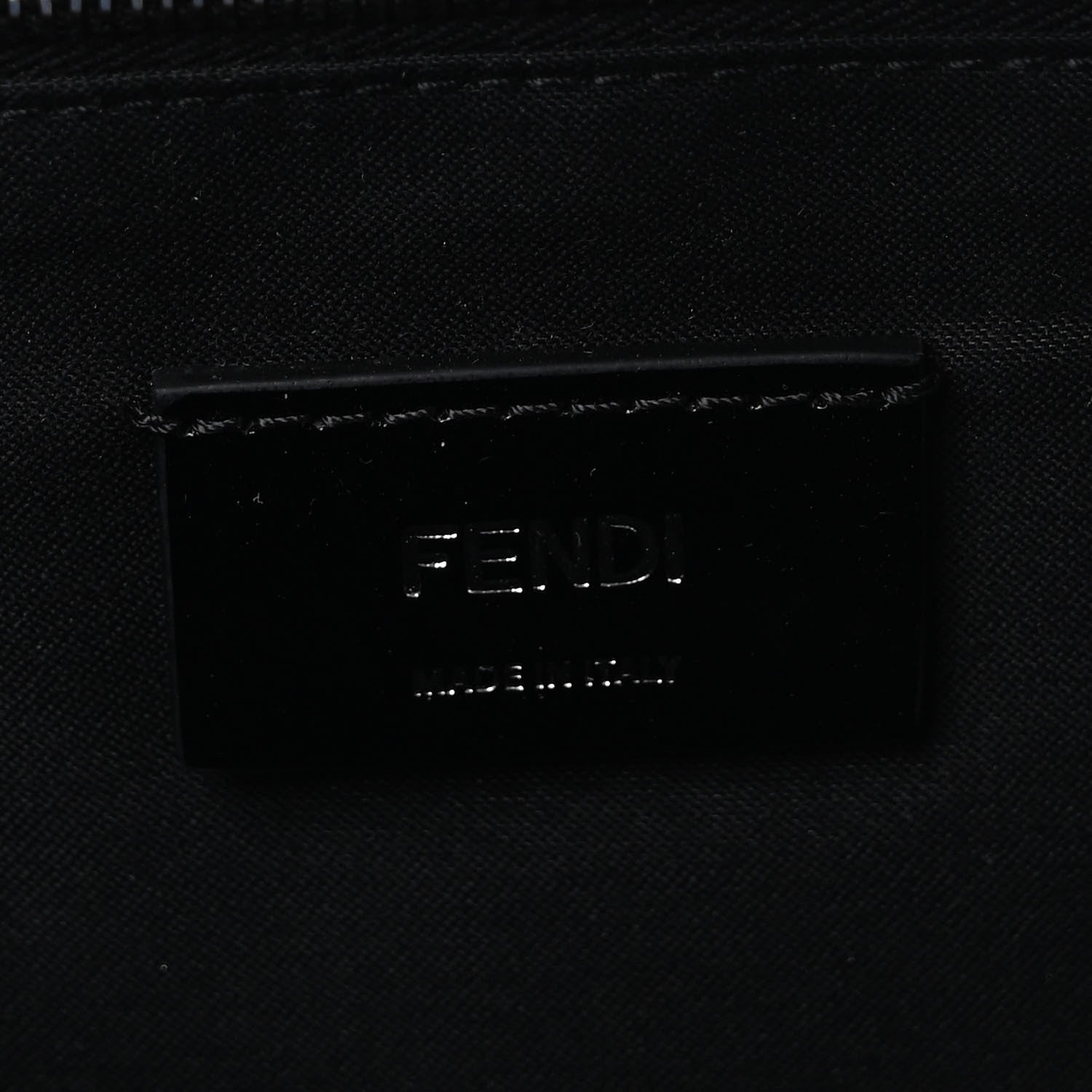 Fendi Vitello King FF Lines Embossed Lock Chain 1974 Diagonal Belt Bag Black 6 of 8