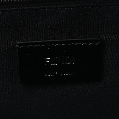 Fendi Vitello King FF Lines Embossed Lock Chain 1974 Diagonal Belt Bag Black 6 of 8