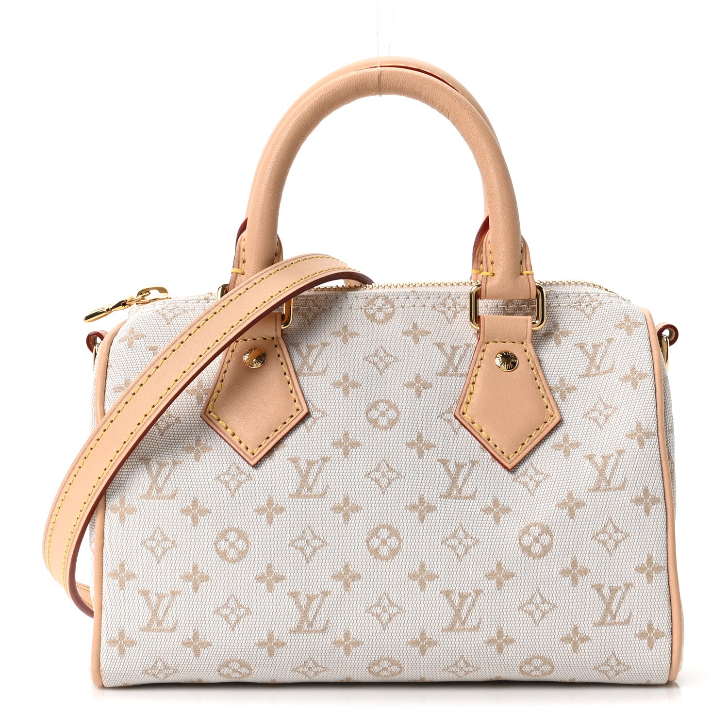 Louis Vuitton Monogram Mini Jacquard Speedy Bandouliere 20 Mastic Cream 1 of 9
