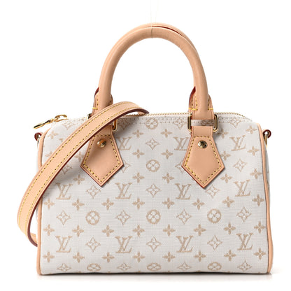 Louis Vuitton Monogram Mini Jacquard Speedy Bandouliere 20 Mastic Cream 1 of 9
