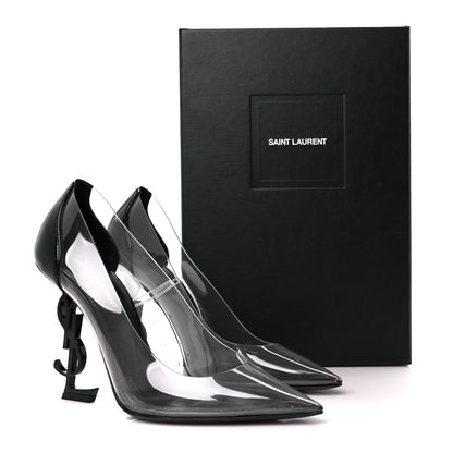 Saint Laurent Patent Calfskin PVC Opyum 110 Pump 38 Black Transparent 9 of 9