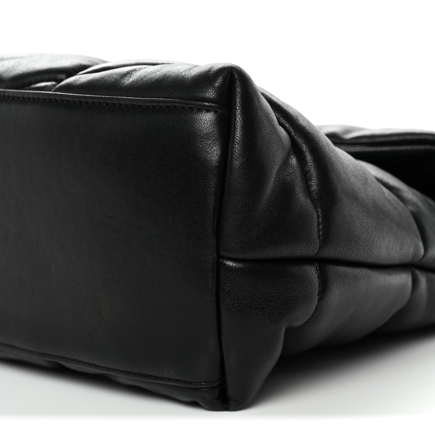 Saint Laurent Lambskin Quilted Medium Loulou Puffer Monogram Chain Satchel Black 10 of 10