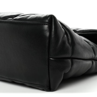 Saint Laurent Lambskin Quilted Medium Loulou Puffer Monogram Chain Satchel Black 10 of 10