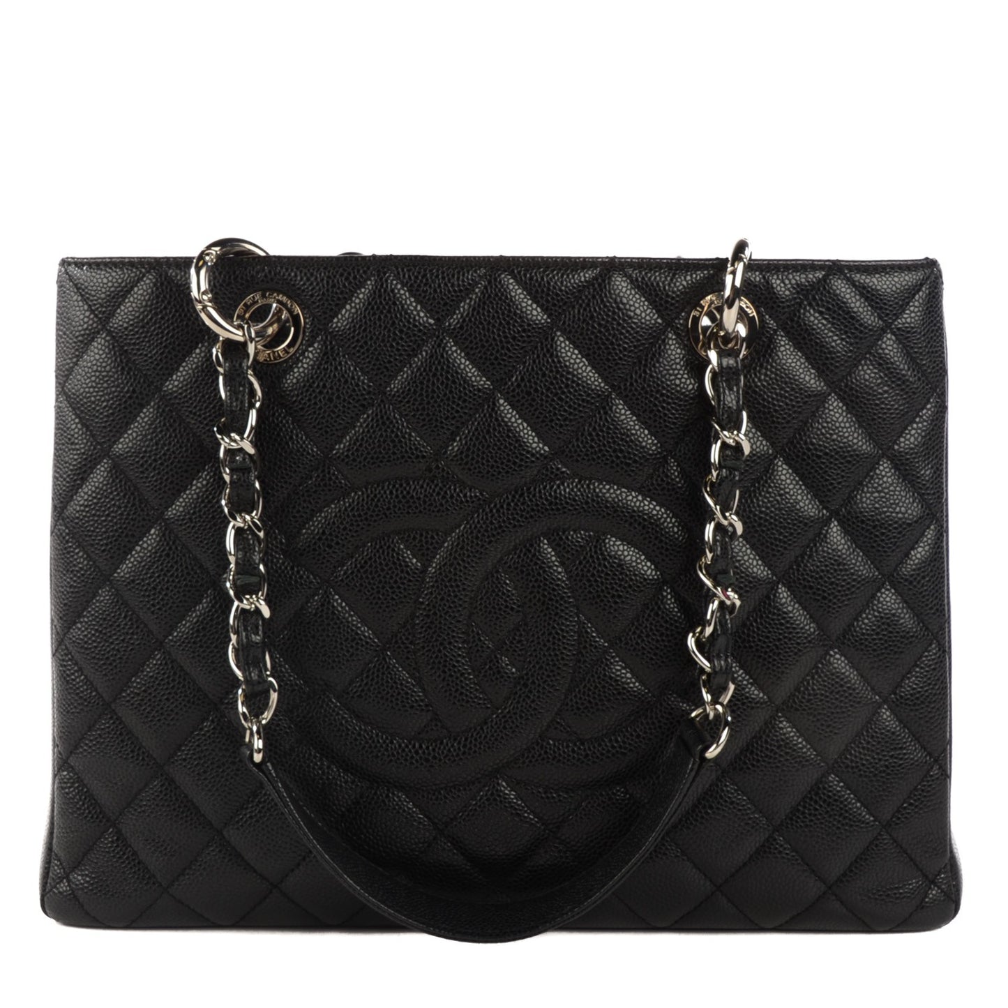 Caviar Quilted Grand Shopping Tote GST Black