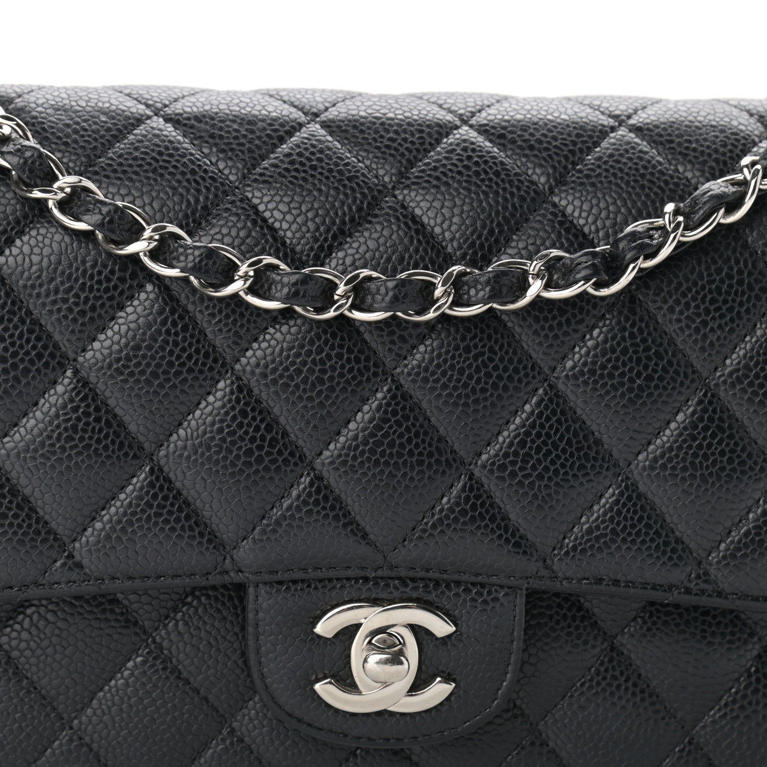 Chanel Caviar Quilted Medium Double Flap Black 7 of 11