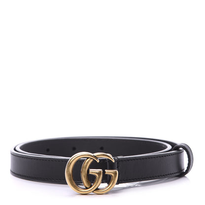 Gucci Calfskin Double G 20mm Belt 70 28 Black 1 of 8