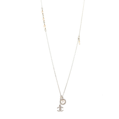 Chanel Pearl Crystal CC Necklace Gold 1 of 4
