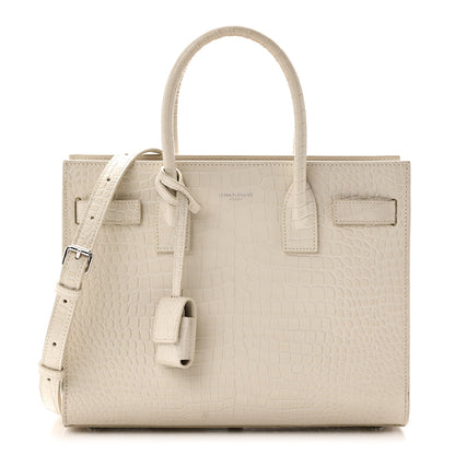 Saint Laurent Calfskin Crocodile Embossed Baby Sac De Jour Crema Soft 1 of 9