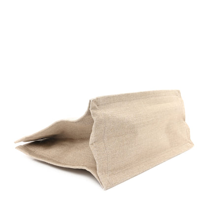 Saint Laurent Linen Calfskin Small Rive Gauche Tote Greggio Natural 4 of 12