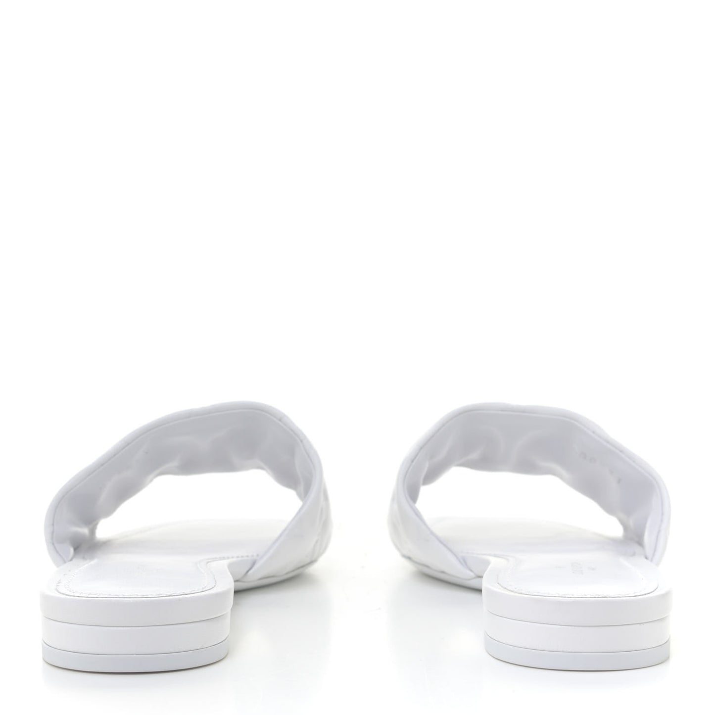Lambskin Embossed Monogram Revival Flat Mules 40 White