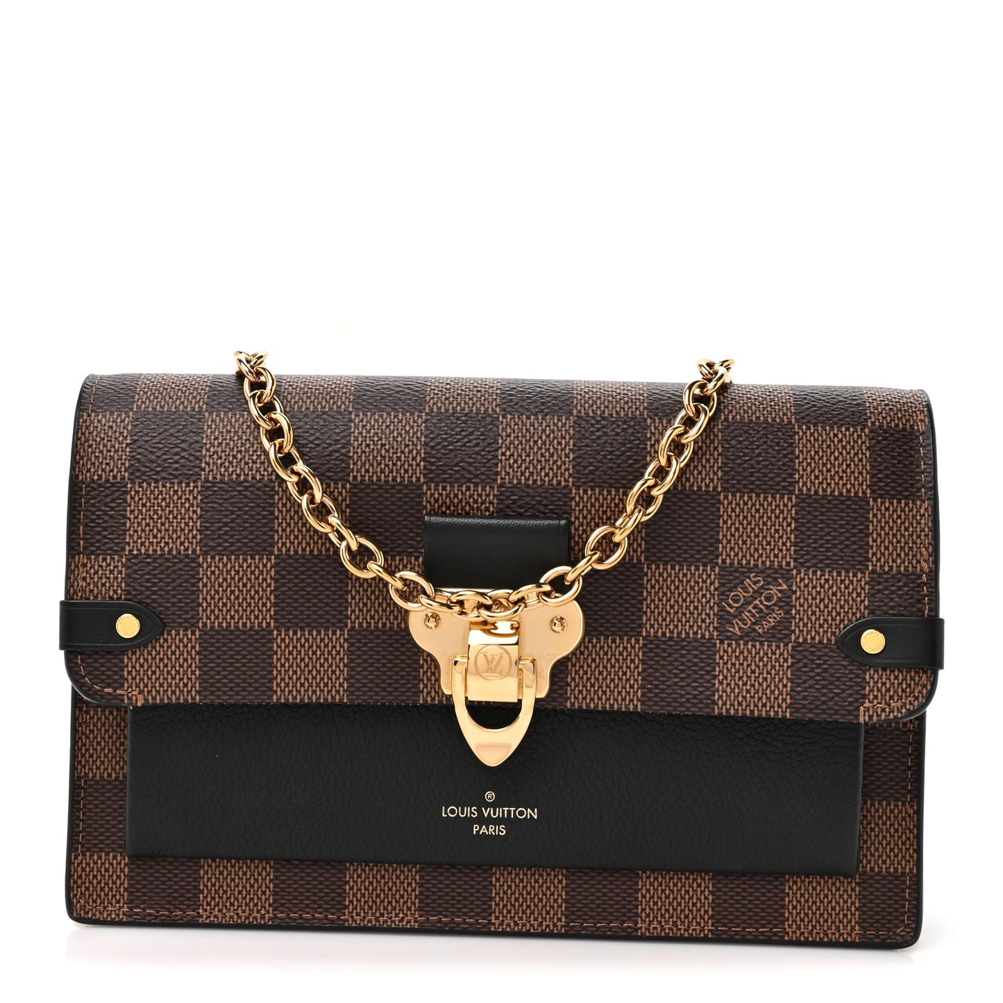 Damier Ebene Vavin Chain Wallet Black