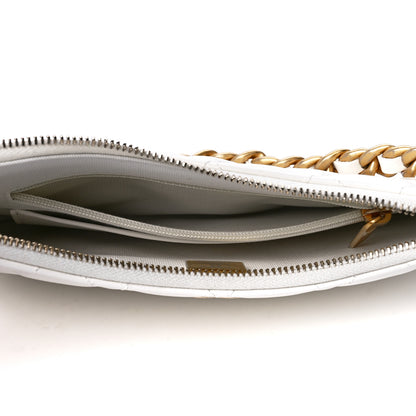 Chanel Shiny Crumpled Lambskin Quilted Trendy Chain Around Hobo White 6 of 12
