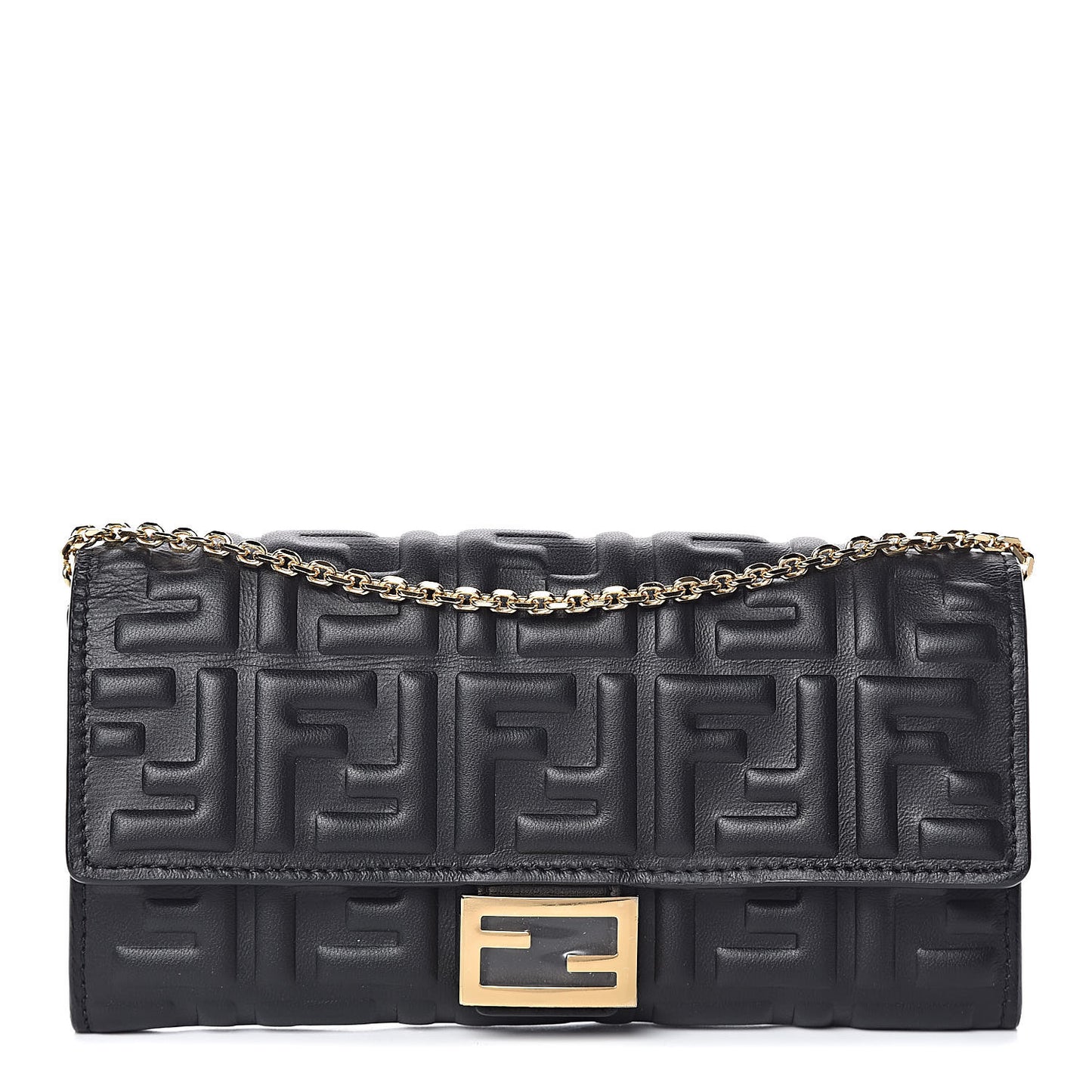 Nappa Matisse FF Embossed Continental Wallet On Chain Black
