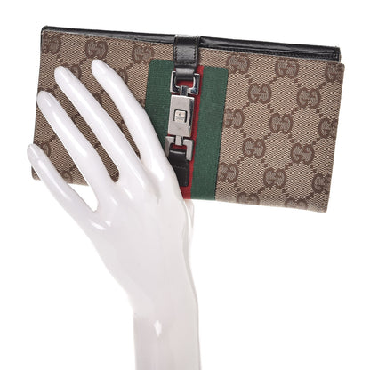 Gucci Monogram Calfskin Web Blake Continental Wallet Brown 2 of 11