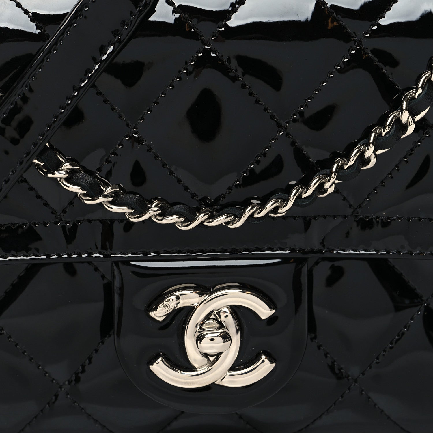 Chanel Patent Quilted Small Coco Shine Flap Black 8 of 11