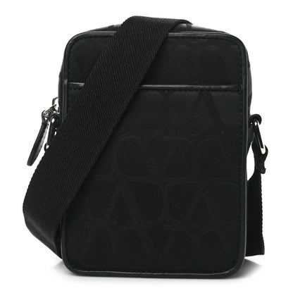 Valentino Garavani Toile Iconographe Calfskin Vlogo Small Mens VLogo Crossbody Black 1 of 9