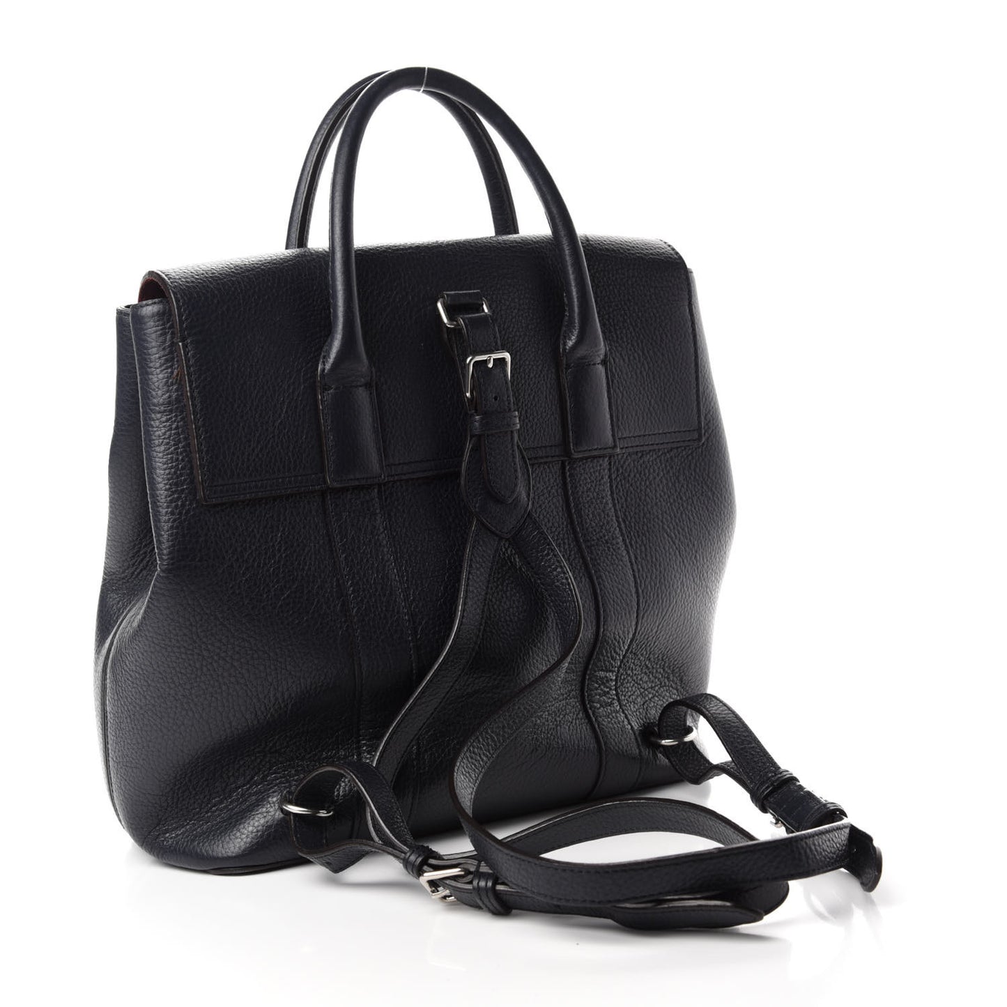 Classic Grain Calfskin Small Bayswater Backpack Midnight Blue