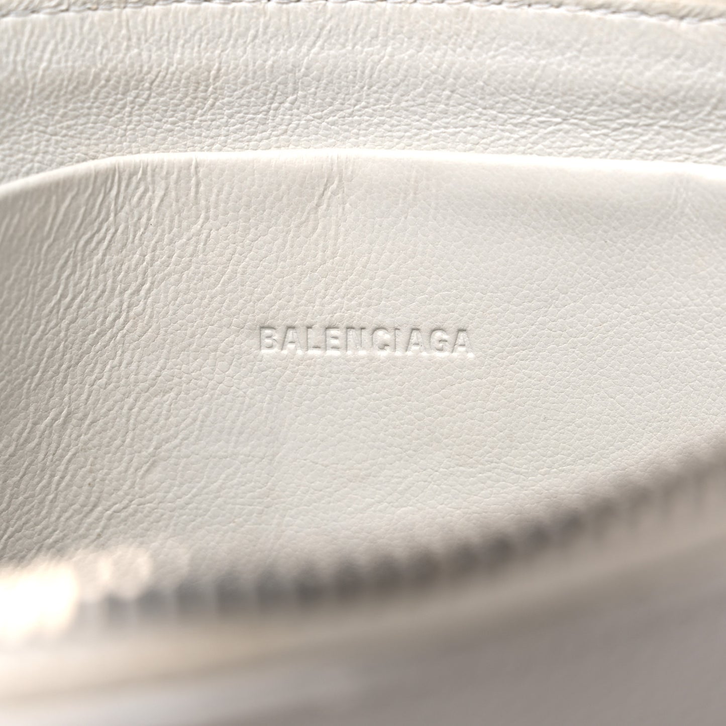 Grained Calfskin Classic Silver Hardware Reporter Crossbody White
