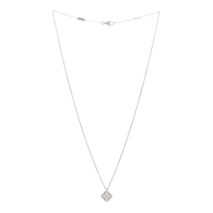 Van Cleef & Arpels 18K White Gold Diamond Sweet Alhambra Pendant Necklace 3 of 6