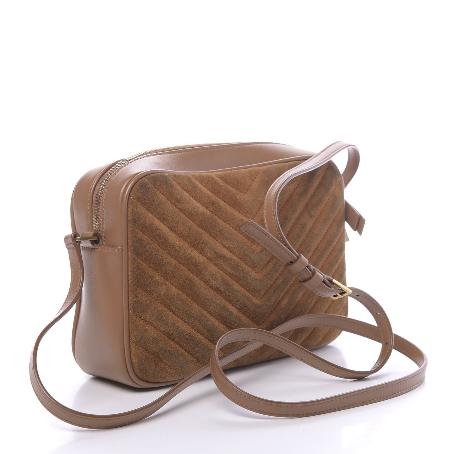 Suede Matelasse Monogram Lou Camera Bag Cinnamon