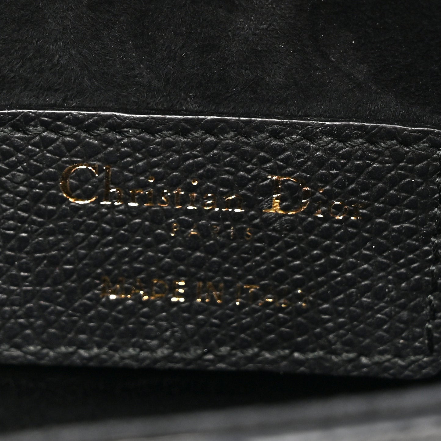 Grained Calfskin Mini Saddle Bag With Strap Black