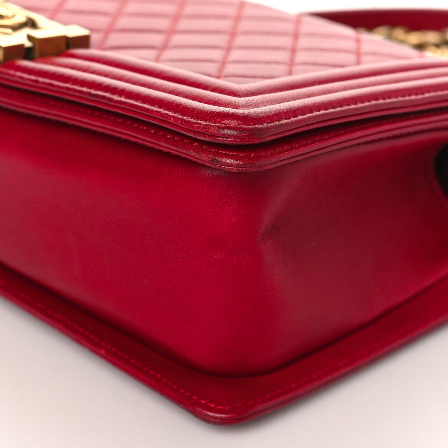 Chanel Lambskin Quilted Medium Boy Flap Dark Red 9 of 9