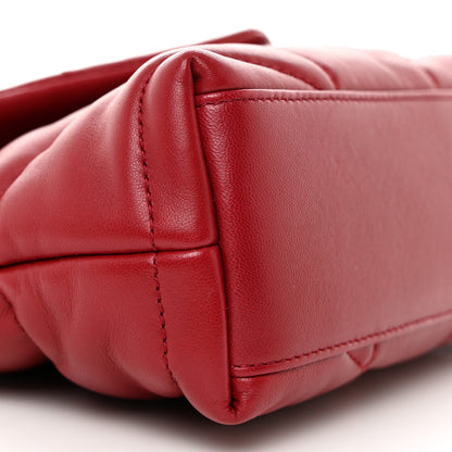 Saint Laurent Lambskin Quilted Toy Loulou Puffer Monogram Chain Satchel Opium Red 10 of 12