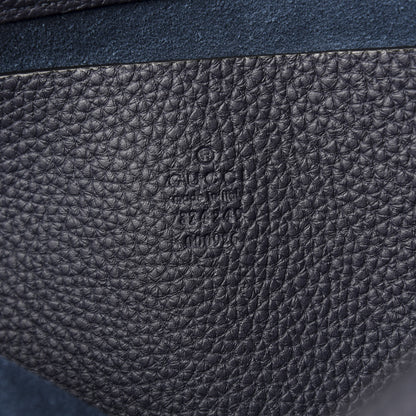 Gucci Grained Calfskin Mens Double Buckle Flap Messenger Bag Blue 6 of 9