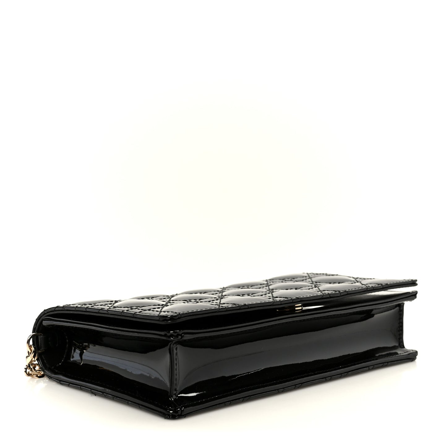 Patent Cannage Lady Dior Pouch Black
